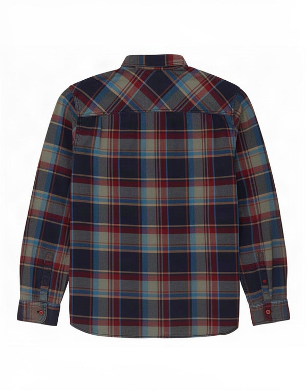 Camisa de franela para hombre de White Stuff de algodón a cuadros en azul marino medio