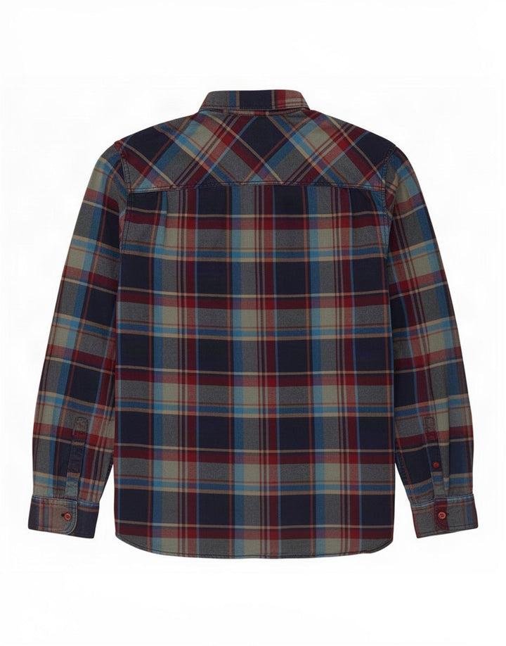 Camisa de franela para hombre de White Stuff de algodón a cuadros en azul marino medio
