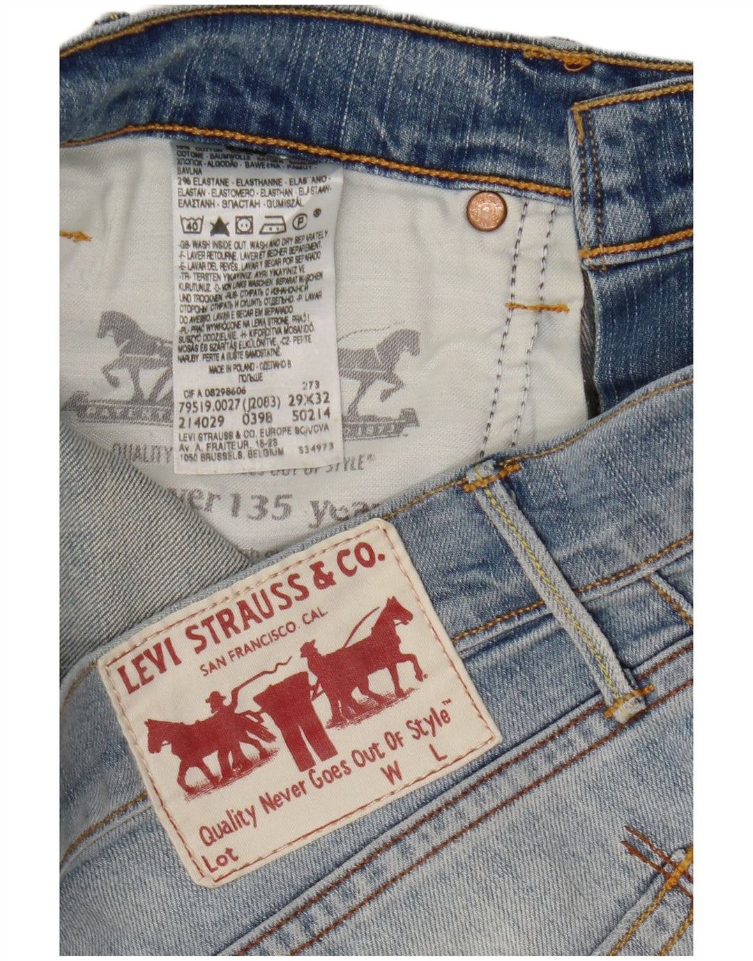Vaqueros Levi's Hombre Slim W29 L32 Algodón Azul