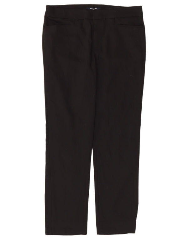 Chaps Pantalones de traje rectos pequeños para mujer US 8 Medium W32 L28 Algodón negro