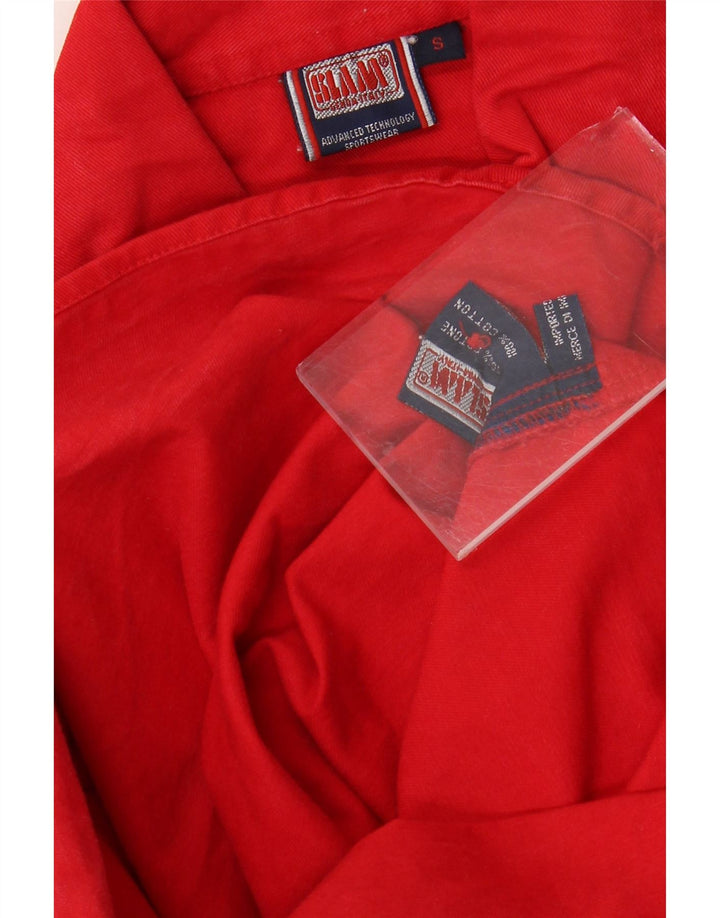 SLAM Camisa tipo jersey para hombre, talla pequeña, algodón rojo
