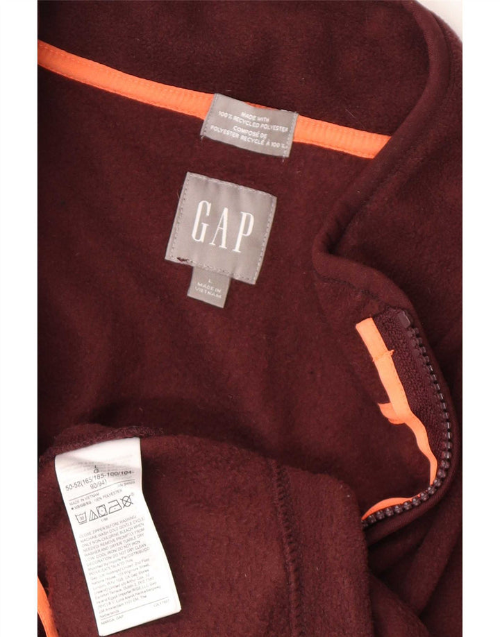 Gap - Jersey de forro polar con cuello y cremallera para hombre, tamaño grande, poliéster burdeos