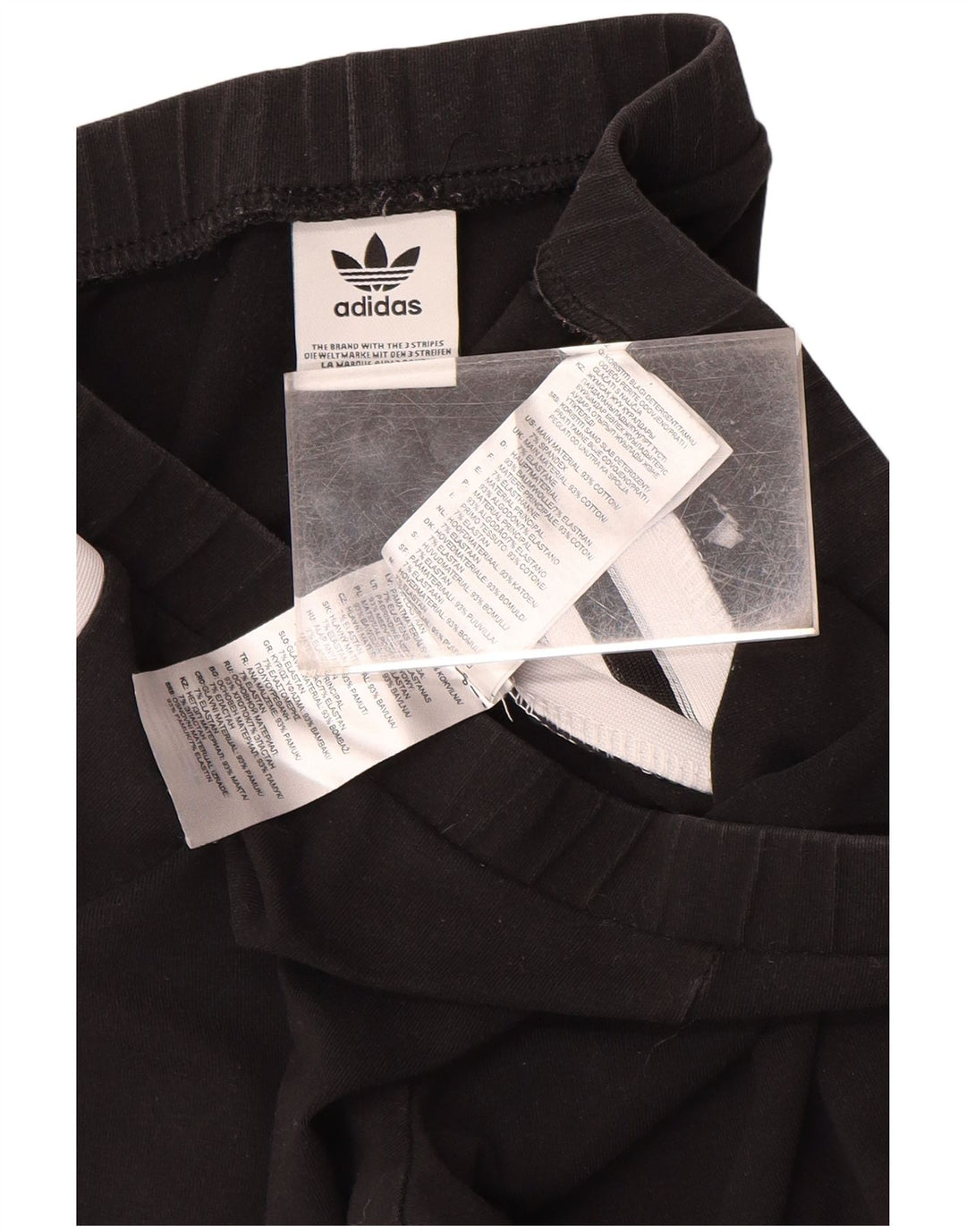 ADIDAS Womens Graphic Leggings UK 12 Medium  Black Cotton