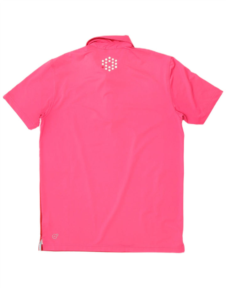 Polo Puma Con Estampado Abstracto Poliéster Rosa Medio