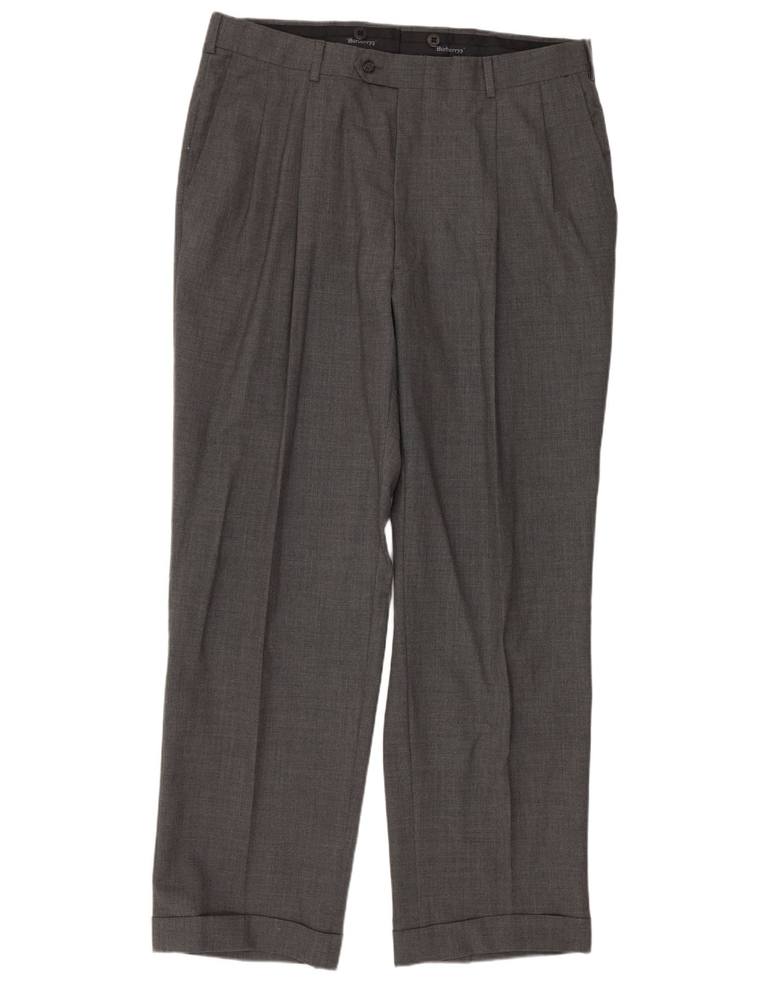 Burberrys Pantalón de traje con pinzas para hombre W36 L31 Gris
