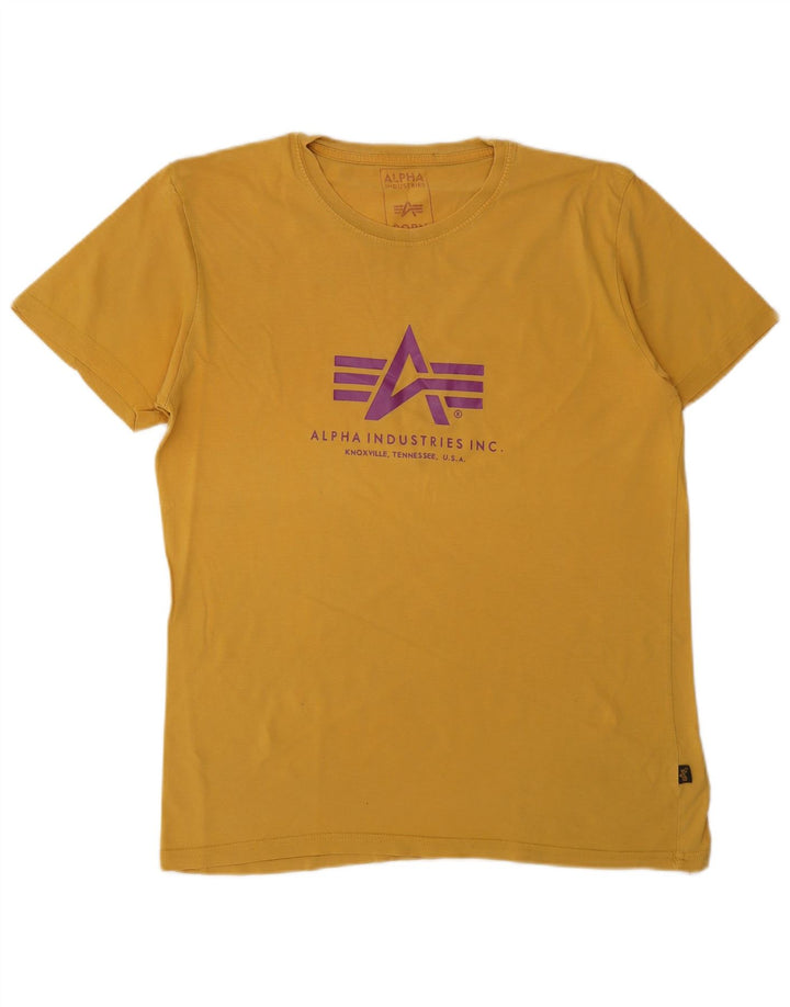 ALPHA INDUSTRIES Camiseta gráfica para hombre Top Algodón amarillo medio