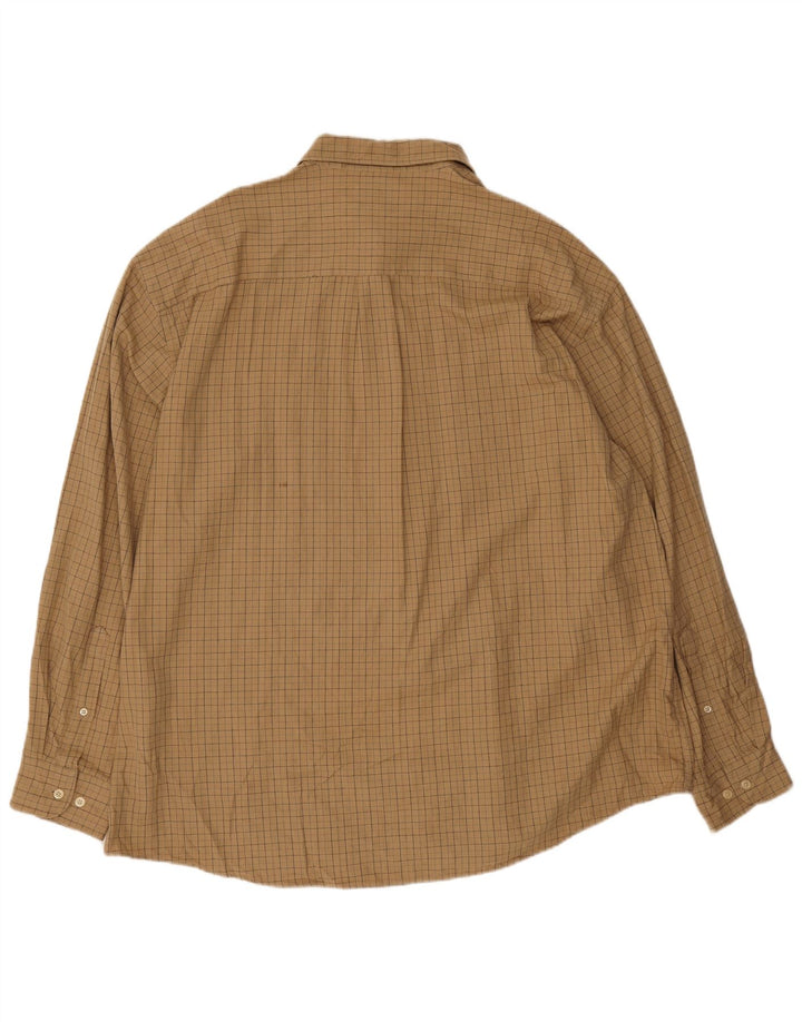 Nautica Camisa de franela para hombre 2XL Algodón a cuadros beige