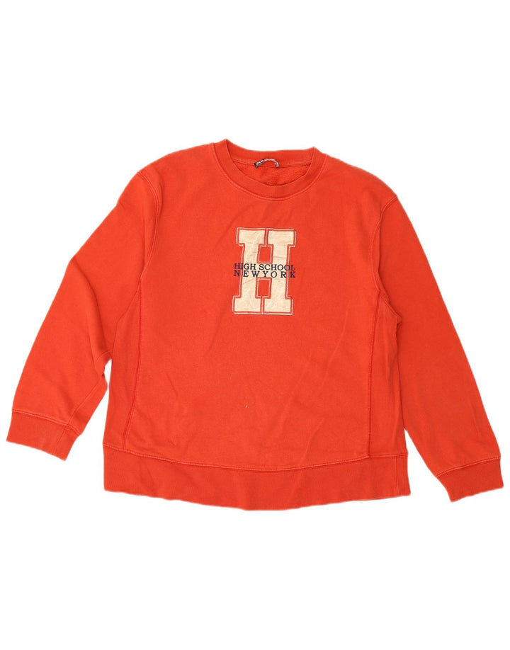 Zara Mujer Sudadera Gráfica Jumper UK 14 Medium Rojo Algodón