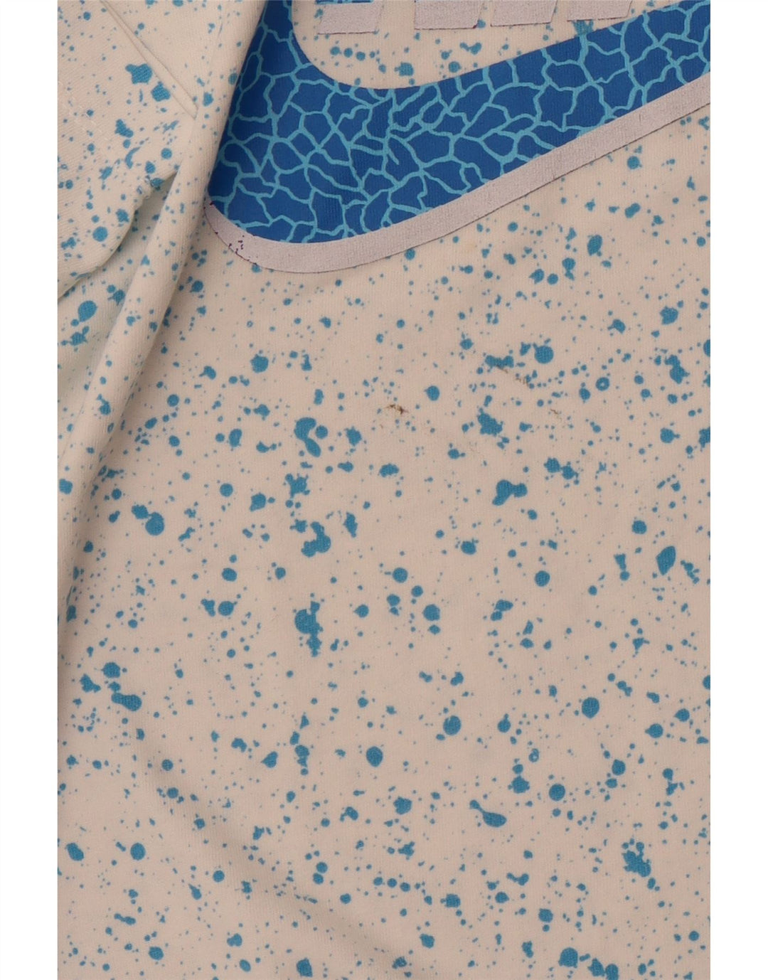 NIKE Camiseta gráfica para hombre Top mediano de algodón moteado blanco