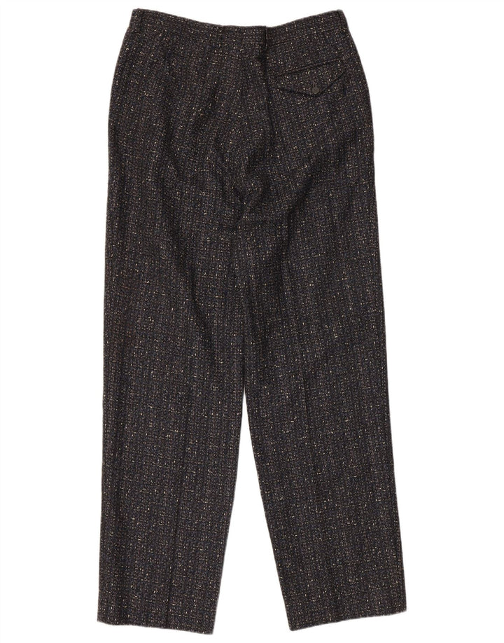 Vintage hombres pegged traje pantalones IT 50 grande W32 L31 lana moteada gris