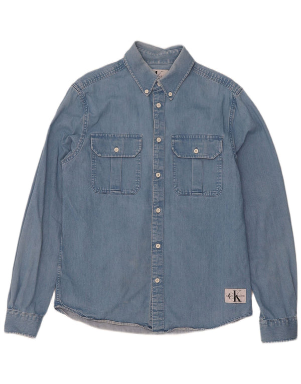 Calvin Klein Jeans Camisa vaquera de corte regular para hombre de algodón azul medio