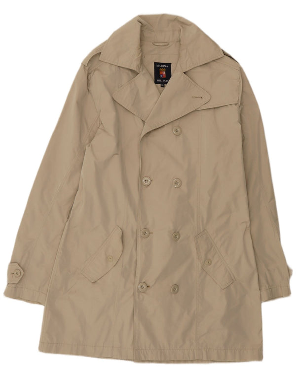 Marina Militare Gabardina cruzada para hombre UK 42 XL Poliéster beige