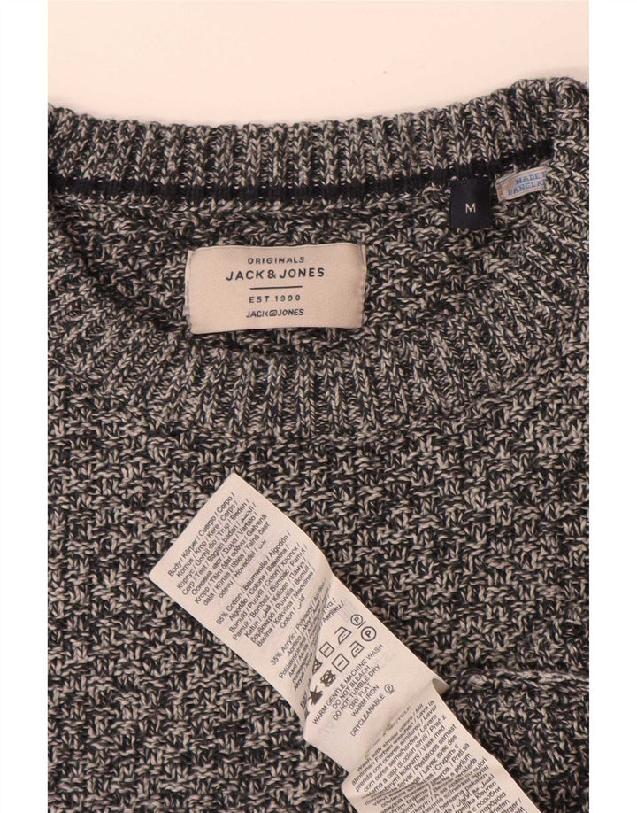 Jack & Jones Hombre Jersey De Cuello Redondo De Algodón Moteado Gris Medio