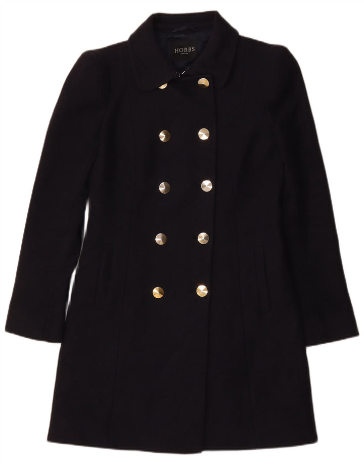 Hobbs Abrigo de doble botonadura para mujer UK 10 Small Lana virgen azul marino
