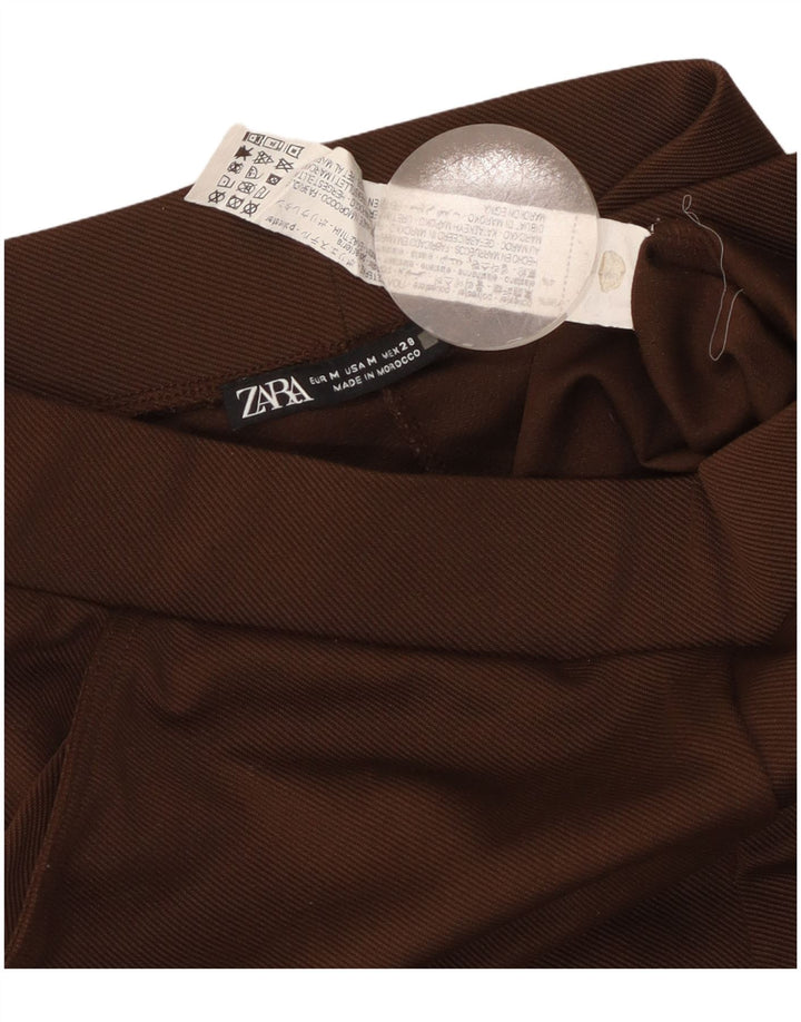 Zara Mujer Pantalón Chándal Joggers UK 44 Poliéster Marrón Medio