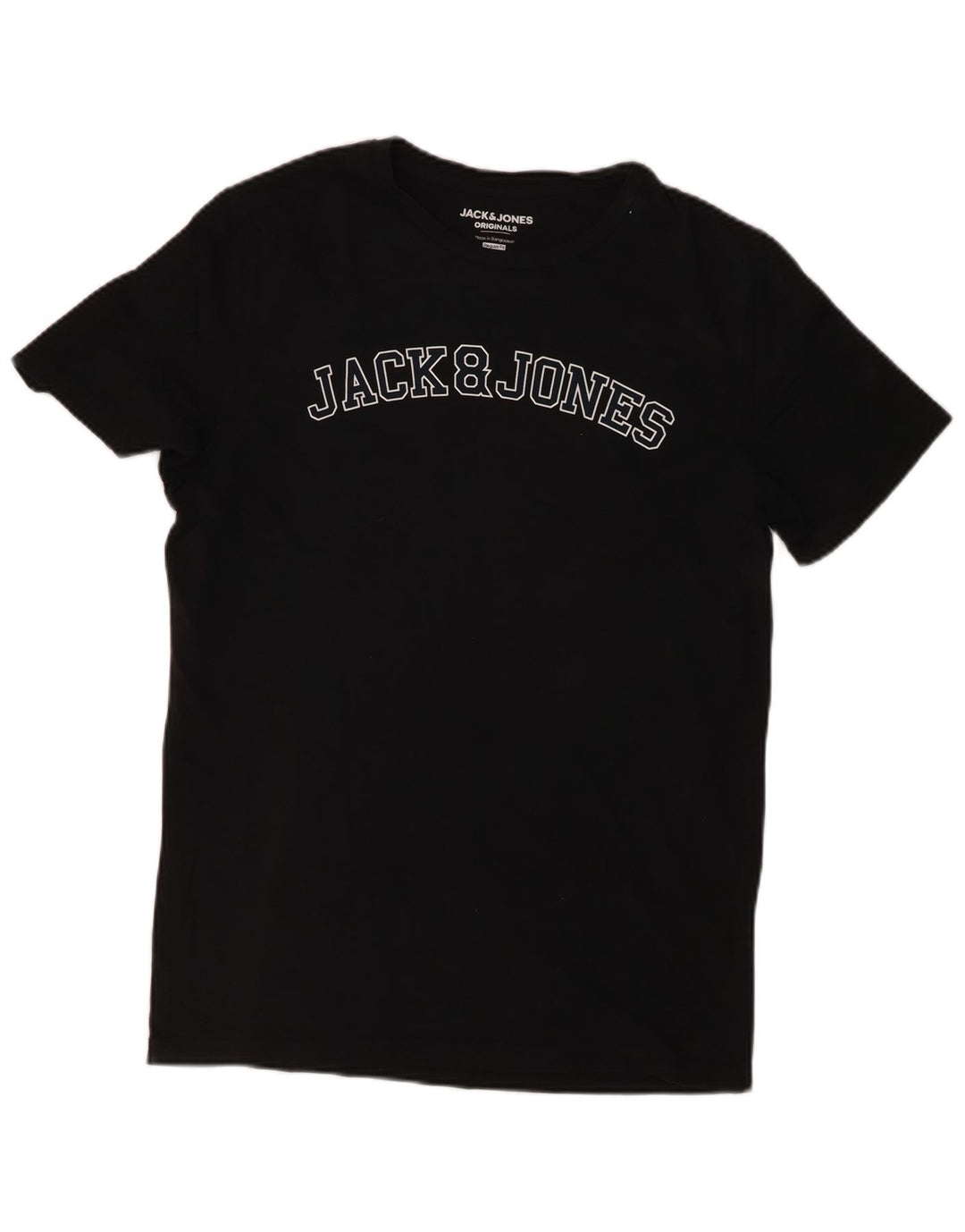 Jack & Jones Camiseta con gráfico de ajuste regular para hombre Top mediano de algodón negro