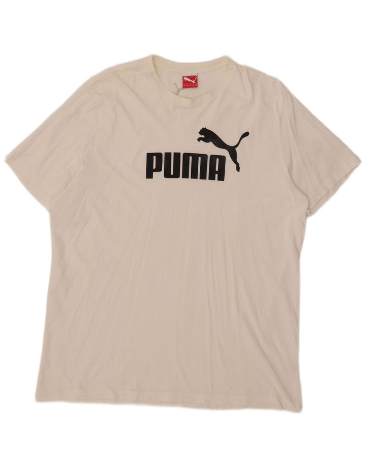 Puma Camiseta gráfica para hombre Top 2XL Blanco