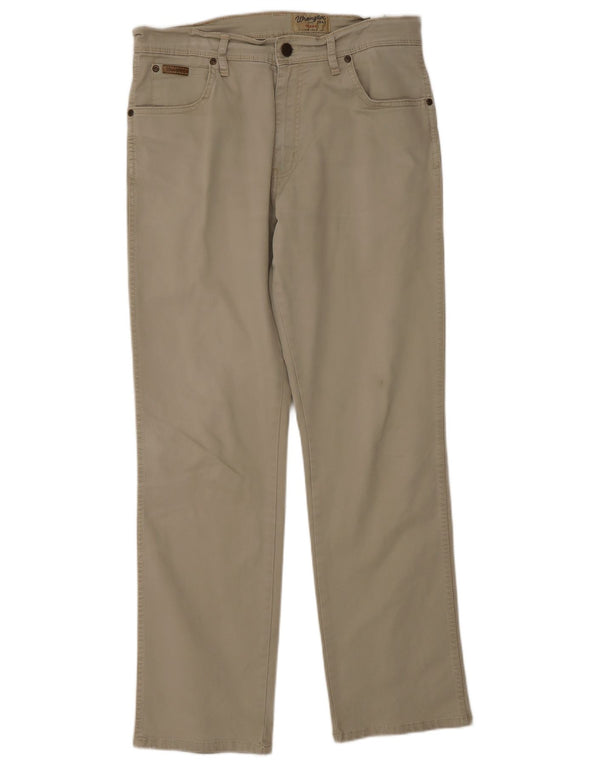 Wrangler Pantalones casuales rectos elásticos Texas para hombre W32 L30 Algodón beige