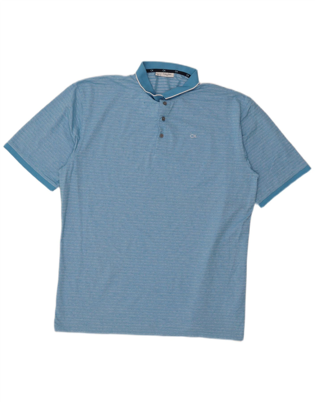 Calvin Klein Polo de golf para hombre 3XL Algodón a rayas azules
