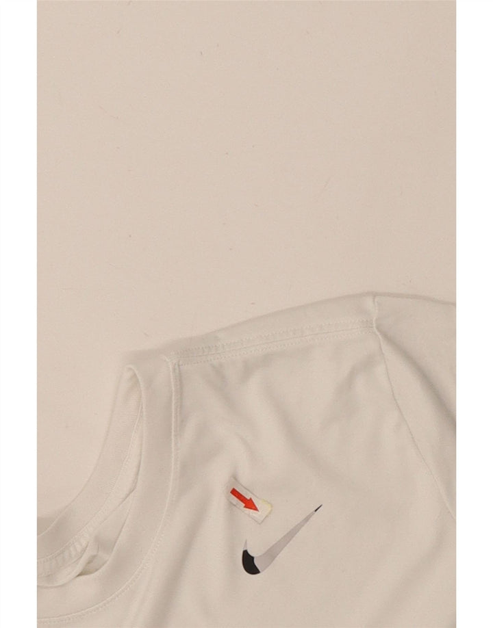 Camiseta Nike Dri Fit para hombre Top poliéster blanco mediano