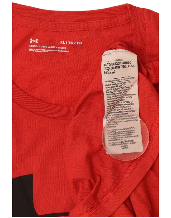 UNDER ARMOUR Mens Graphic T-Shirt Top XL Red Cotton