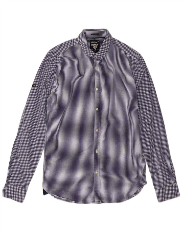 Camisa Superdry Classic Fit De Algodón A Cuadros Azul Pequeño