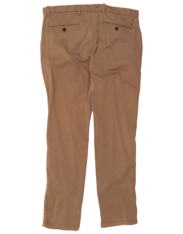 Tommy Hilfiger Mens Thanaz Slim Chino Pantalones W38 L32 Algodón Marrón