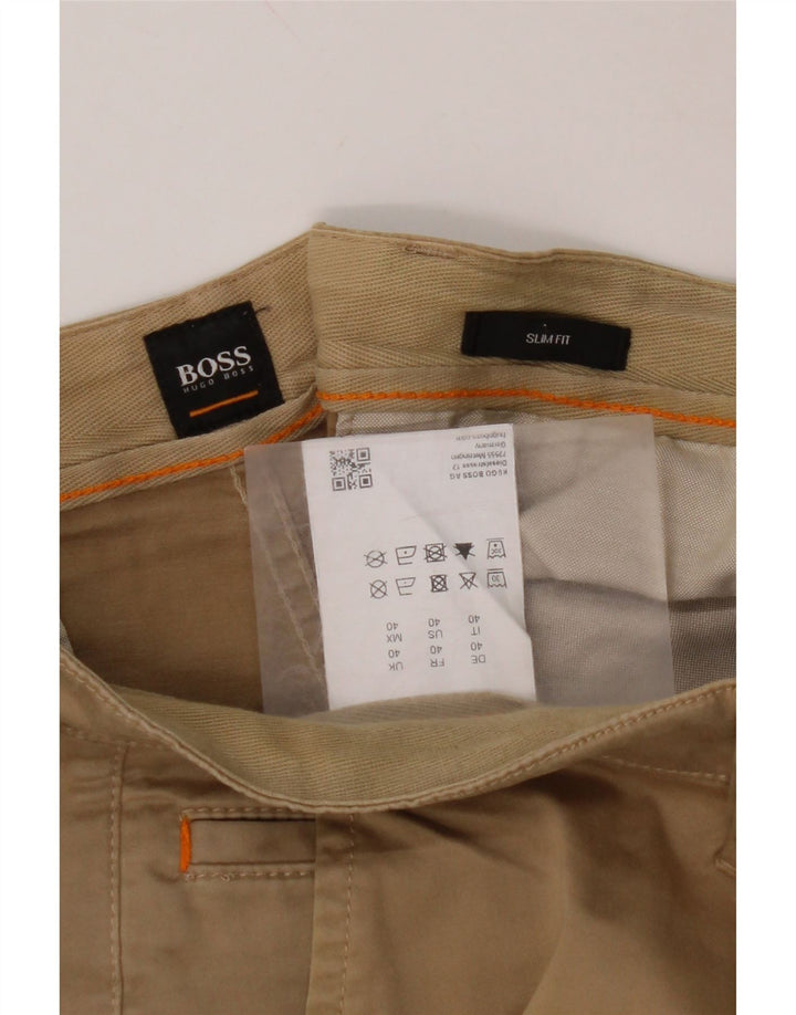 HUGO BOSS Pantalones cortos chinos slim fit para hombre W40 XL Algodón beige
