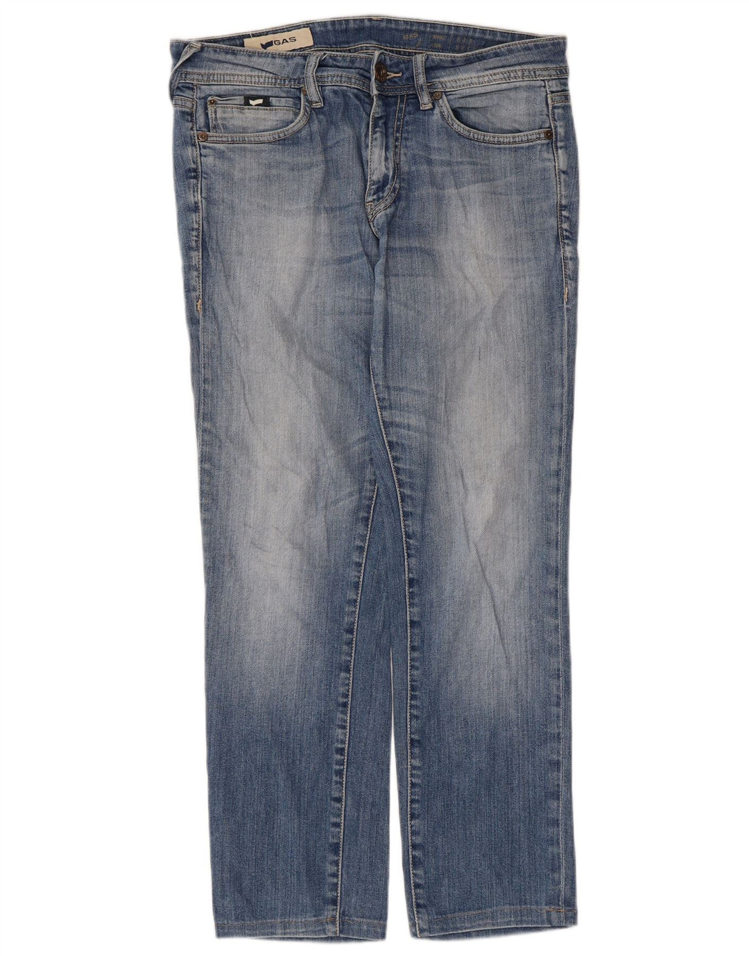Vaqueros Recto Mujer Gas W33 L27 Algodón Azul