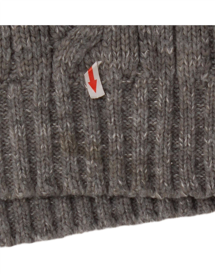 Marks & Spencer Jersey con cuello y cremallera para hombre, acrílico moteado gris grande