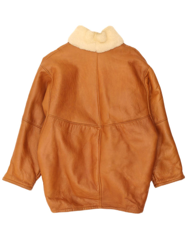 Vintage mujer chaqueta de piel de oveja de gran tamaño IT 44 Marrón Medio