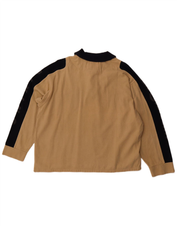 MURPHY & NYE Polo De Rugby Gráfico Para Hombre Color Block Marrón Medio