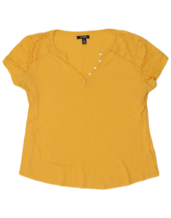 Chaps Camiseta para mujer Top UK 40 Large Yellow Floral Nylon