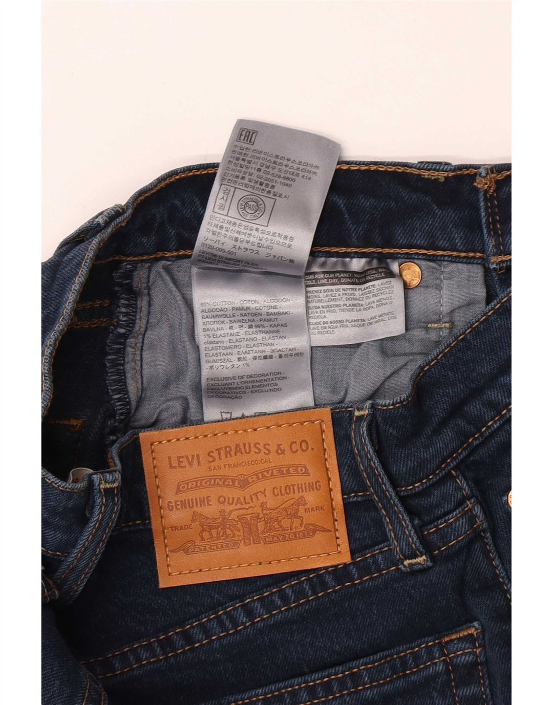 Levi's Shorts Vaqueros Mujer W25 XS Algodón Azul Marino