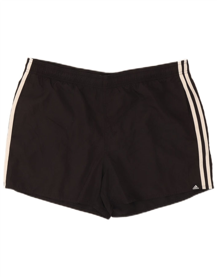 Adidas - Pantalones cortos deportivos para hombre, talla grande, poliéster negro