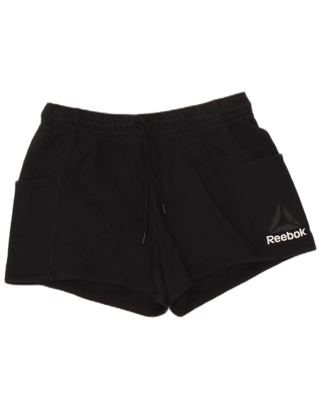 REEBOK Pantalones cortos deportivos para mujer UK 44 Grande Algodón negro