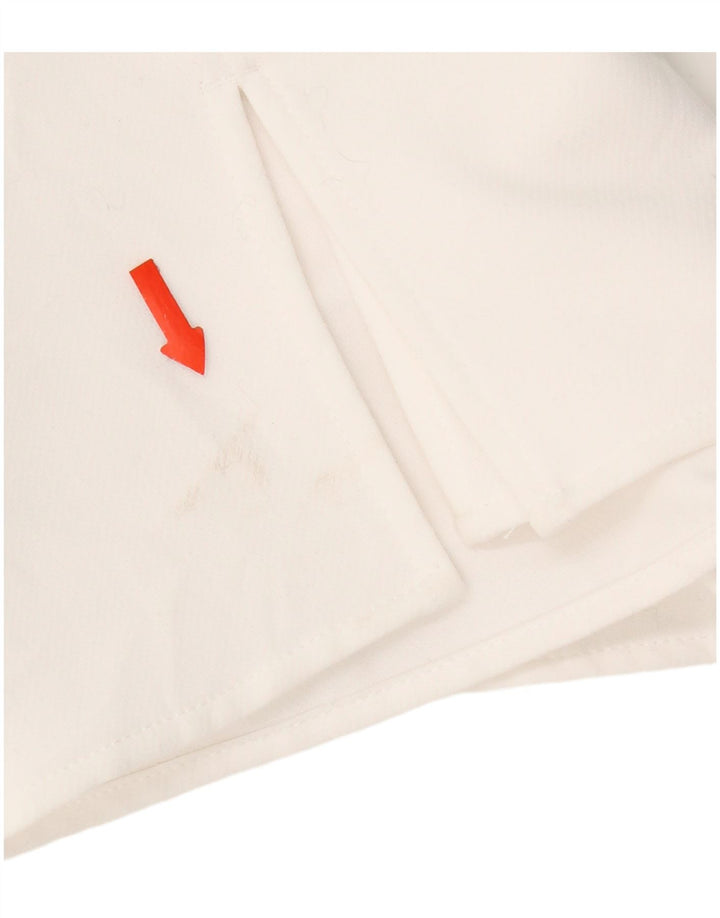 Zara Mujer Pantalones Cortos Casuales De Cintura Alta Pequeño W26 Poliéster Blanco
