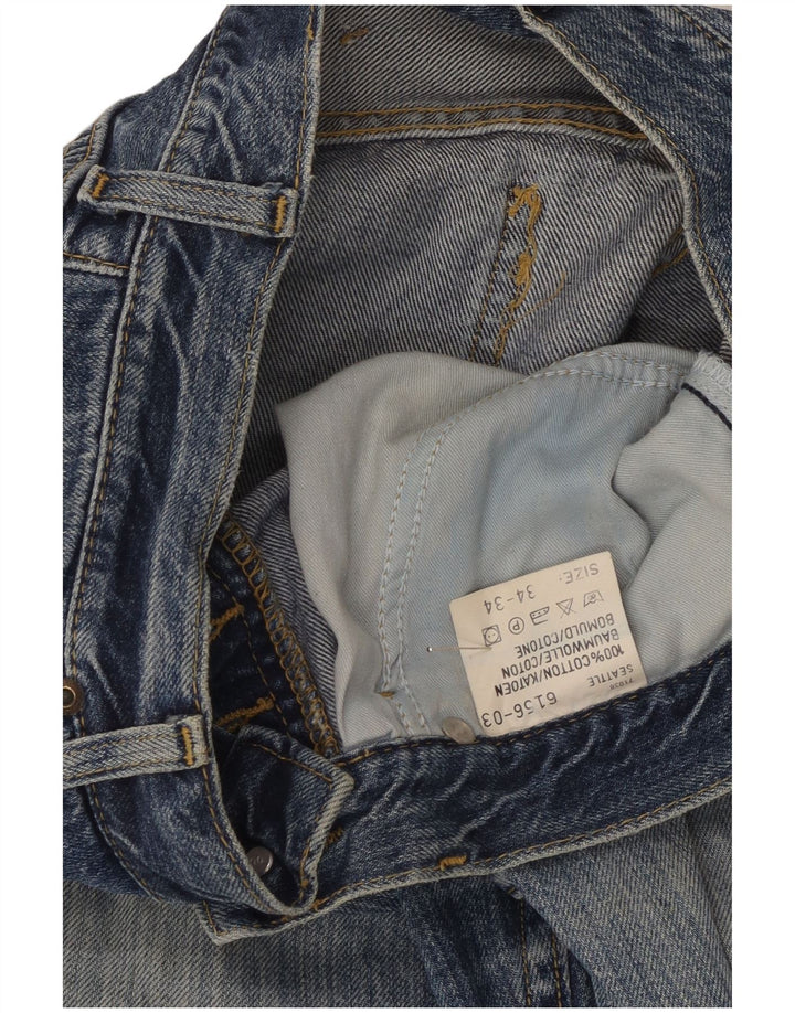 Lee Vaqueros Rectos Seattle Para Hombre W34 L27 Algodón Azul