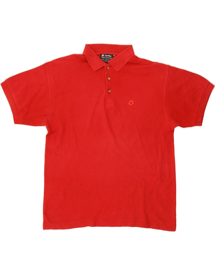 LOTTO Mens Polo Shirt Large Red Cotton Vintage Lotto and Second-Hand Lotto from Messina Hembry 