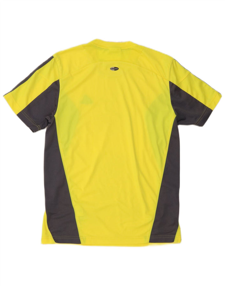 Adidas Mens Clima 365 Camiseta Top Pequeño Amarillo Colorblock Poliéster