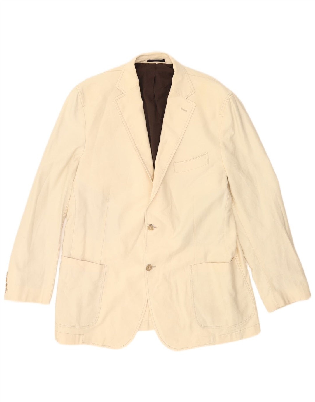 Massimo Dutti Chaqueta Blazer De 2 Botones Hombre EU 56 XL Algodón Beige