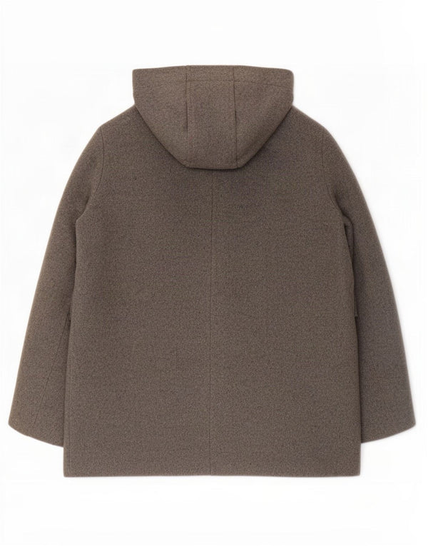Zara Mujer Trenca Con Capucha ES 40 XL Poliéster Gris