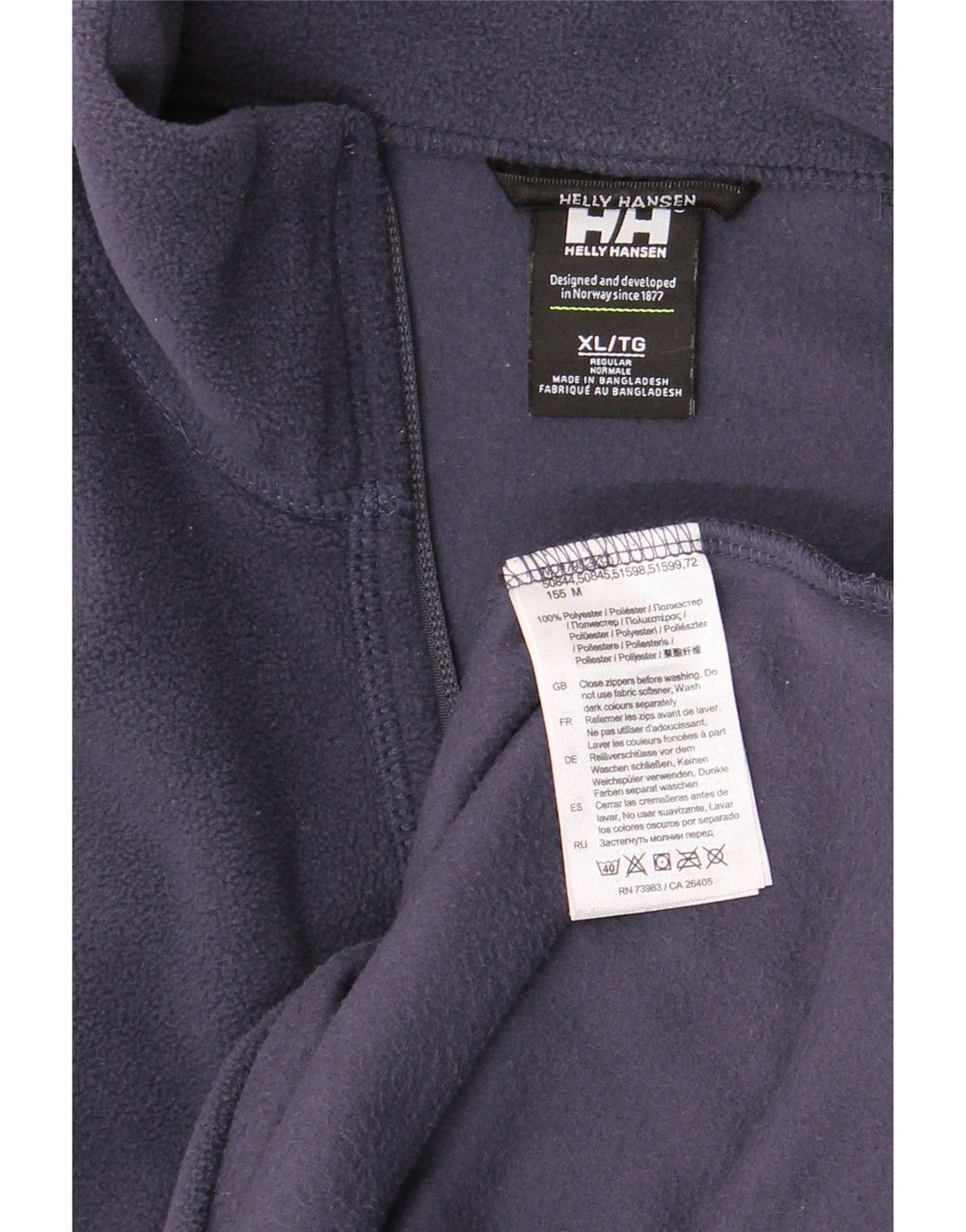 HELLY HANSEN Jersey polar con cuello y cremallera para hombre XL Poliéster azul marino