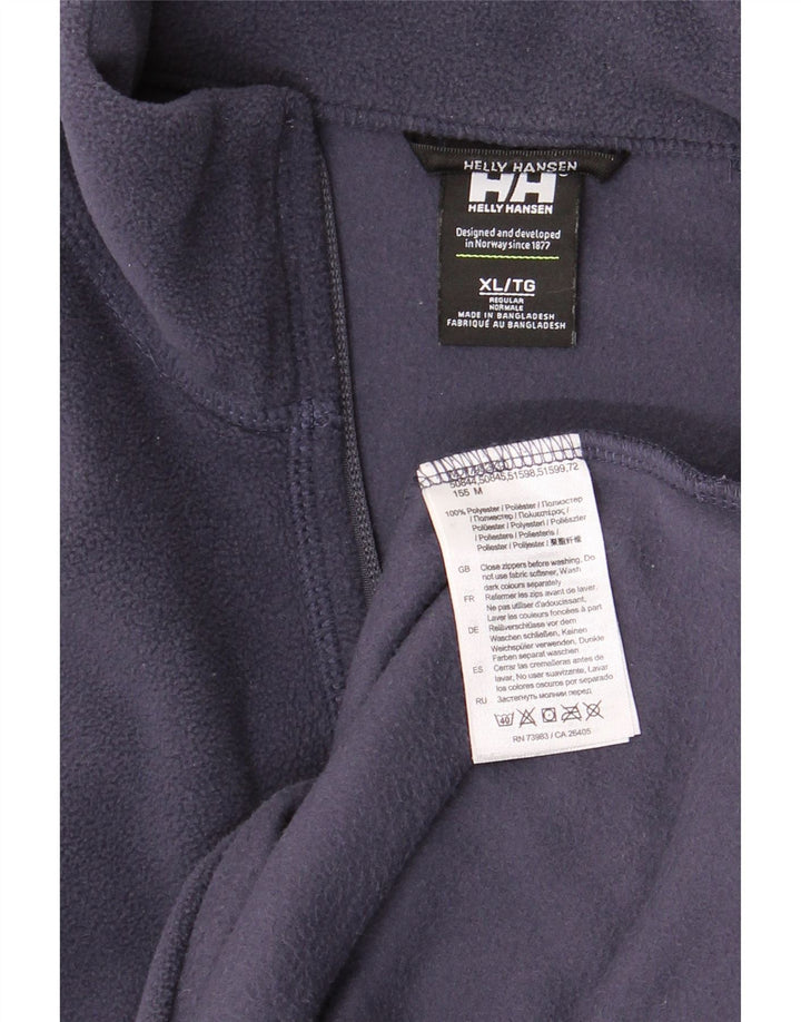 HELLY HANSEN Jersey polar con cuello y cremallera para hombre XL Poliéster azul marino