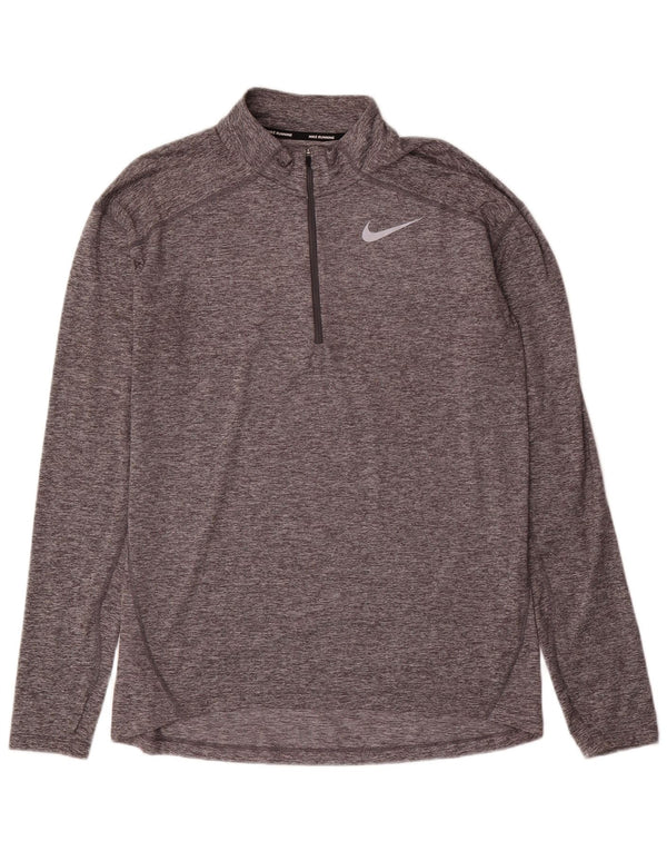 Nike Dri Fit - Chándal con cremallera y cuello para hombre, poliéster gris medio