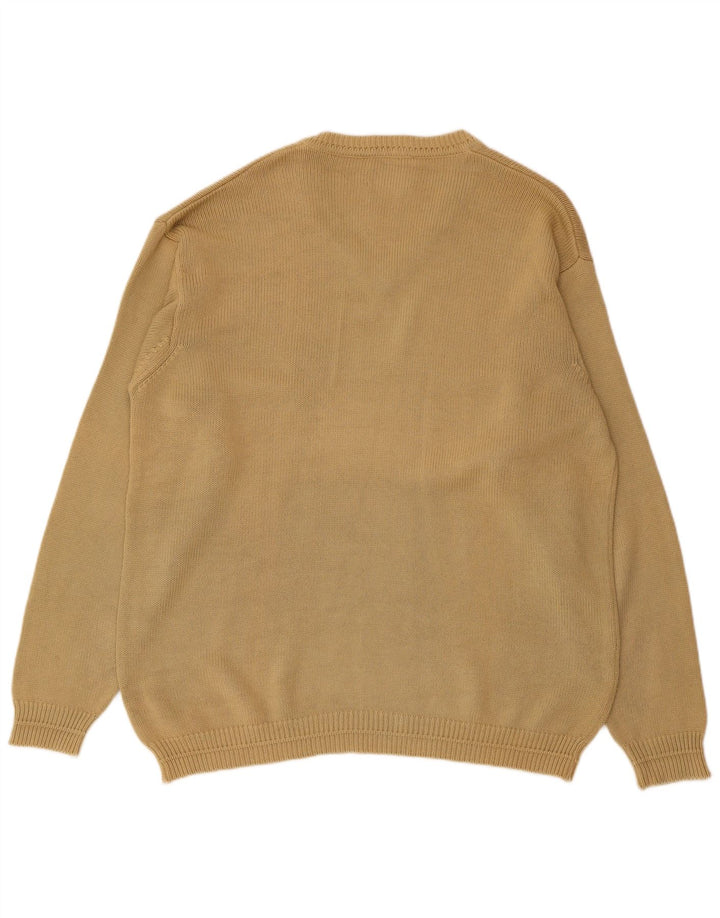 Avirex - Jersey con cuello en V para hombre, talla grande, algodón beige