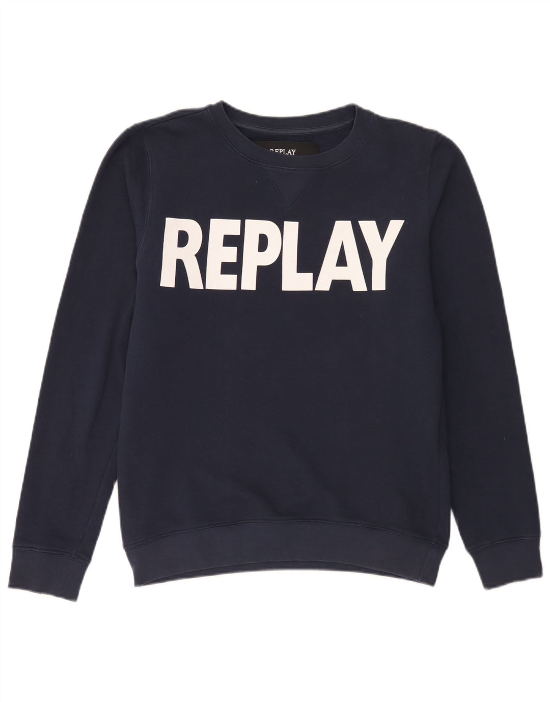 Replay Sudadera Gráfica para Hombre Jersey De Algodón Azul Marino Mediano