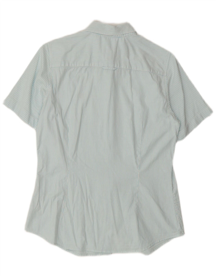 GANT Camisa de manga corta para mujer UK 40 Algodón a rayas azul medio