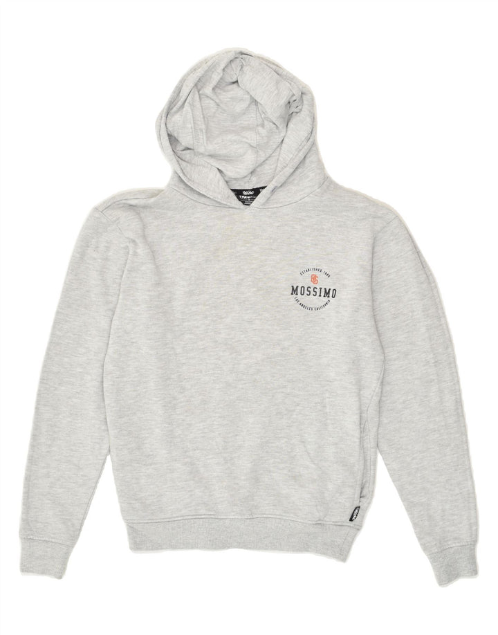 MOSSIMO Womens Graphic Hoodie Jumper UK 8 Small Grey Cotton | Vintage Mossimo | Thrift | Second-Hand Mossimo | Used Clothing | Messina Hembry 