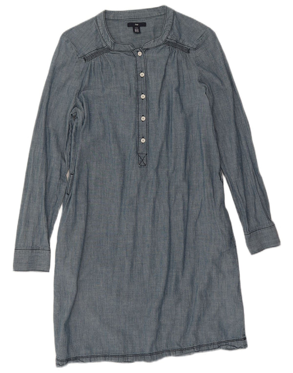 Gap Vestido tubo de manga larga para mujer UK 8 Small Algodón azul